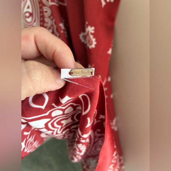 Free People Western Paisley Satin Large Square Scarf - Picture 7 of 7